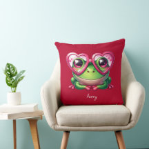 Grenouille mignonne portant des lunettes cardiaque