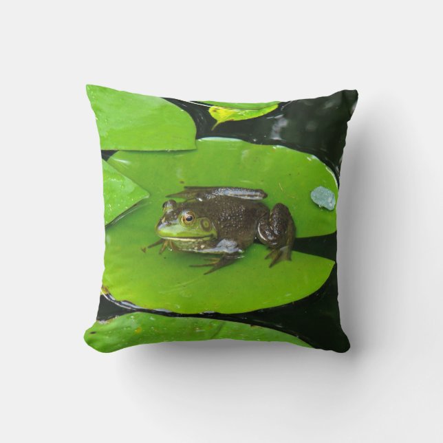 Coussin Grenouille mugissante sur Lilypads (Recto)