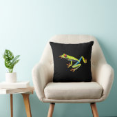 Coussin Grenouille peinte aux yeux rouges dos noir solide (Chaise)