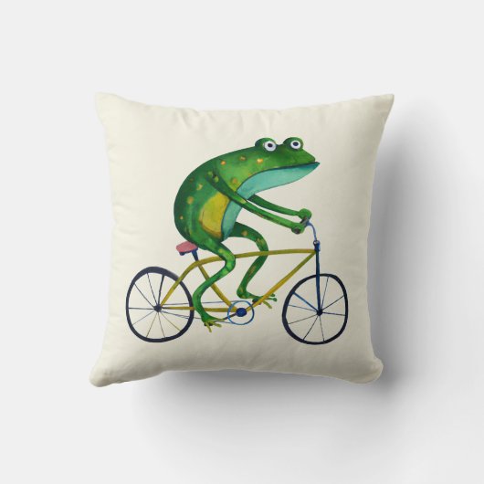Coussin Grenouille Sur Vélo (Verso)