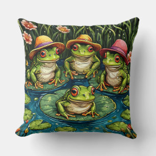 Coussin Grenouilles de dessin animé