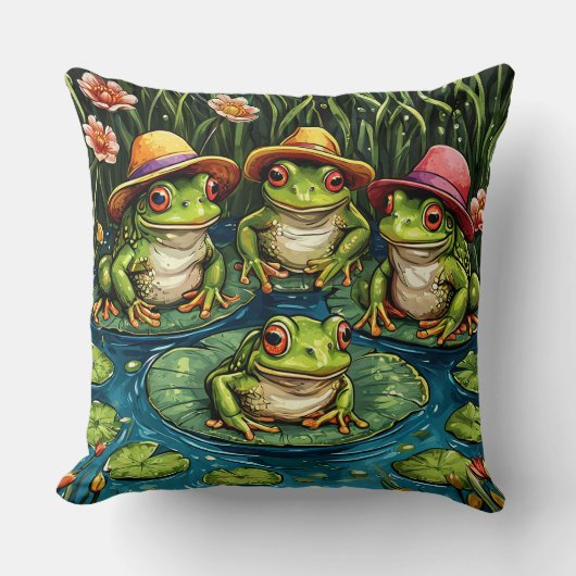 Coussin Grenouilles de dessin animé (Recto)
