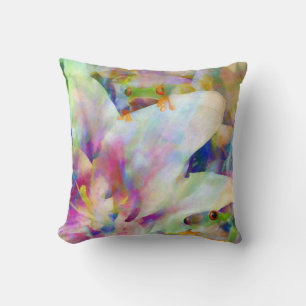 Coussin Grenouilles et lys d'arbre