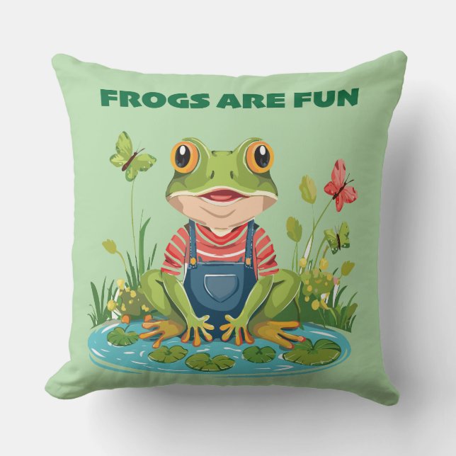 Coussin grenouilles s'amuser (Recto)