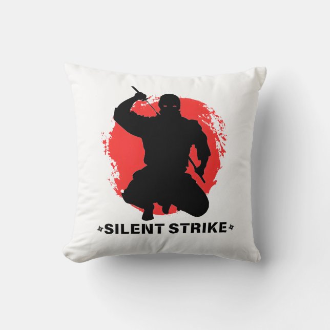 Coussin Grève silencieuse - Ninja Design (Recto)