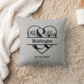 Coussin Grey Black M. et Mme Heart Mariage Don (Couverture)