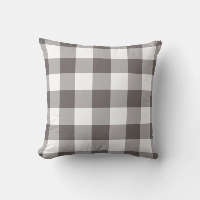 Coussin Grey En vichy Motif (Recto)