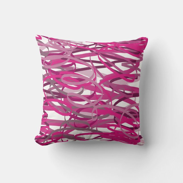 Coussin gribouillages roses (Recto)