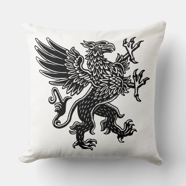 Coussin Griffin - noir et blanc (Recto)