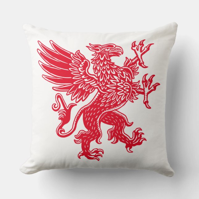 Coussin Griffin - Rouge (Recto)