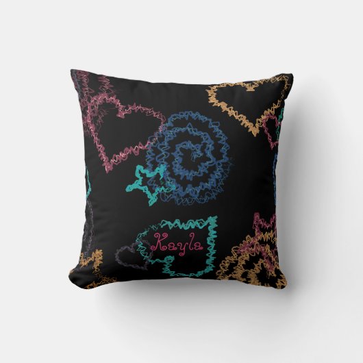 Coussin Griffonnage au néon (Recto)