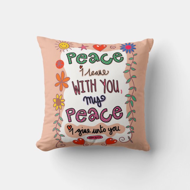 Coussin Griffonnage chrétien des textes d'écriture sainte (Recto)
