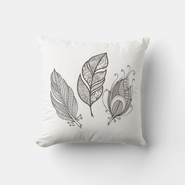 Coussin Griffonnage complexe de plume (Recto)
