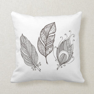 Coussin Griffonnage complexe de plume