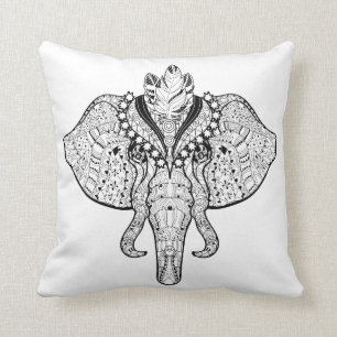 Coussin Griffonnage d'éléphant de cirque