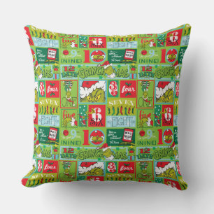 Coussin Grille 12 Jours de Motif Grinchmas
