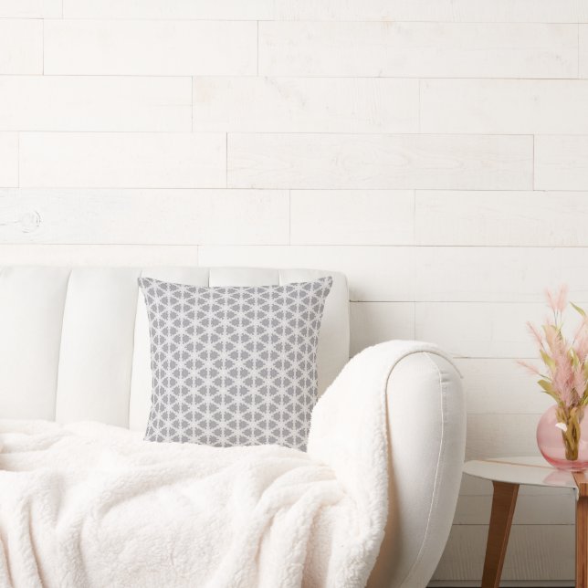 Coussin Grille blanche grise gelée (Canapé)