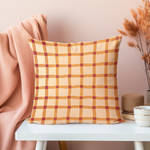 Coussin Grille d'automne translucide tirée à la main