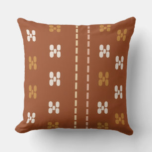 Coussin Grille de couleur terracotta