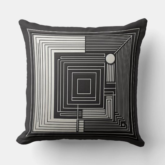 Coussin Grille de profondeur géométrique (Recto)