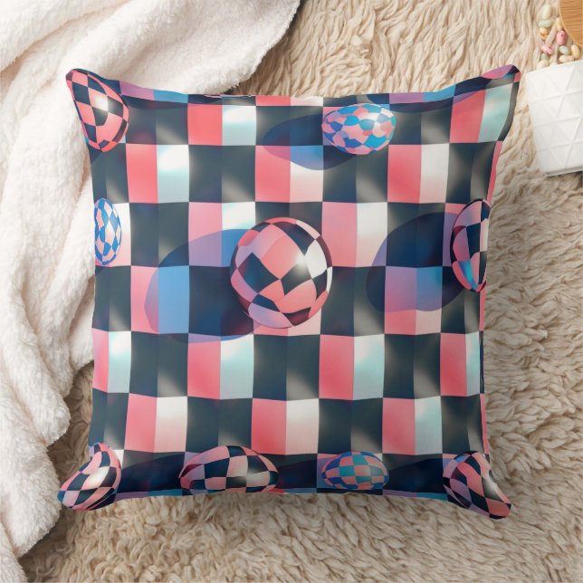 Coussin Grille de tableau de bord 3D avec Motif de sphères (Couverture)