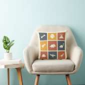 Coussin Grille d'icônes de dinosaures modernes (Chaise)