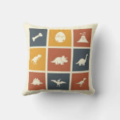 Coussin Grille d'icônes de dinosaures modernes (Verso)