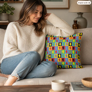 Coussin Grille d'Illinois Pop Art Colorée