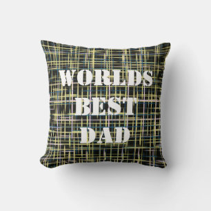 Coussin Grille Jaune Lignes Art Motif Mondes Meilleurs