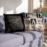 Coussin Grille multiphoto moderne mignon cadeau DAD<br><div class="desc">Créez votre propre coussin DAD avec ce montage et ce texte de grille multi-photo moderne. Design dispose de 6 Photographies avec des carrés d'angle incurvés avec le texte DAD en blocs noirs modernes qui peuvent être changés en n'importe quelle couleur. Au verso, le texte 'World's Best Daddy' avec une citation...</div>