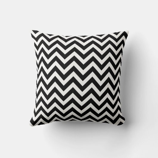 Coussin Grilles Chevron Noir et Blanc Mme. (Verso)