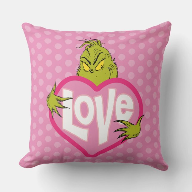 Coussin Grinch | Cœur Rose Amour (Recto)