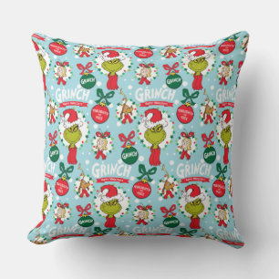 Coussin Grinch Motif Joyeuses Fêtes