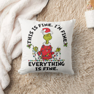 Coussin Grinch Tout va bien