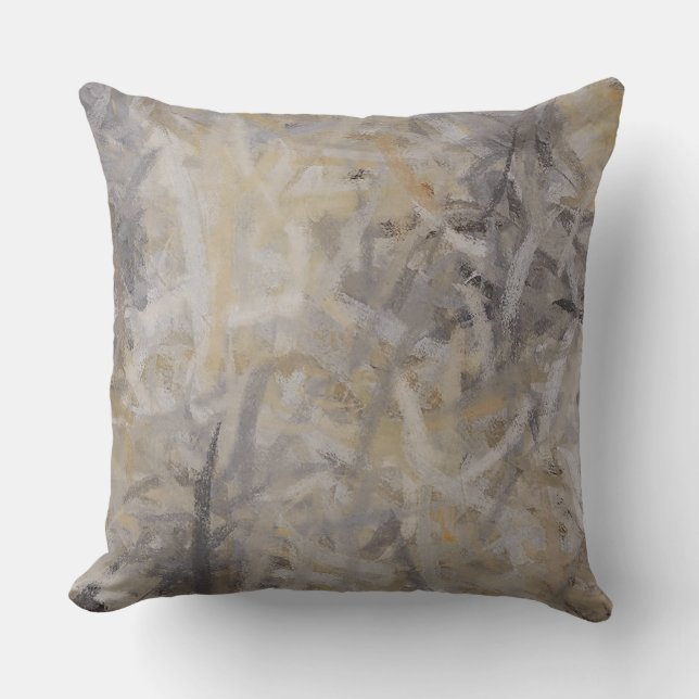 Coussin Gris Abstrait (Recto)