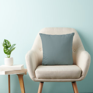 Coussin Gris Acier Froid, Fumée Bleue Cyan Uni
