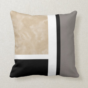 Coussin Gris beige Noir et blanc Moderne