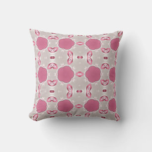 Coussin gris-blanc cassé motif géométrique