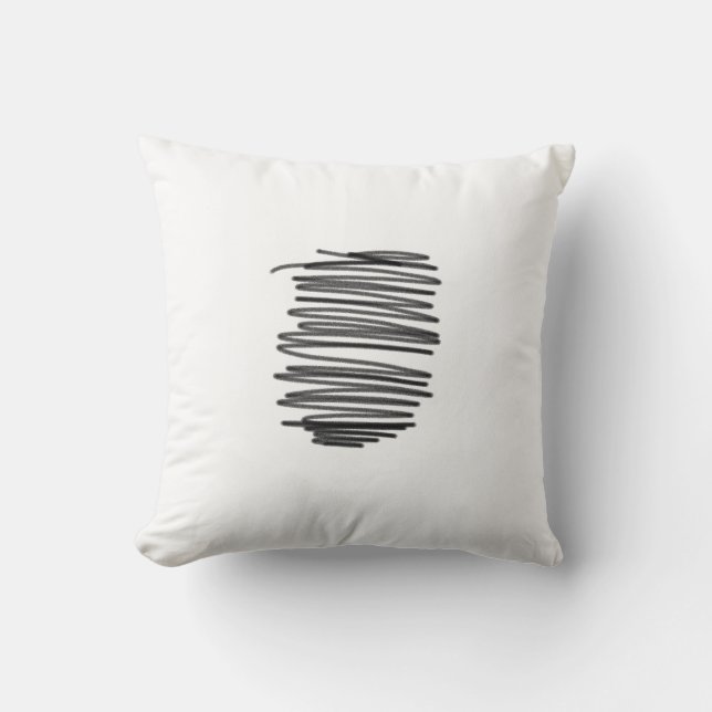 Coussin Gris Blanc Minimaliste Art Abstrait (Recto)