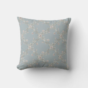 Coussin Gris Bleu Taupe Rose Treillis Motif