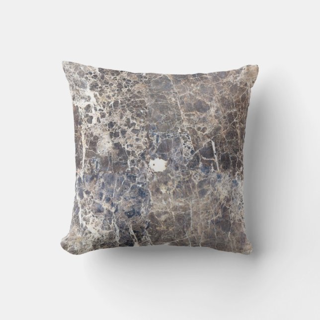 Coussin Gris Brown marbre Rustique neutre Pierre (Recto)