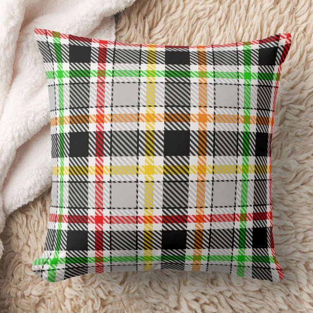 Coussin Gris cendré noir flanelle carreaux tartan multicol (Créateur téléchargé)