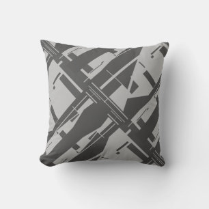 Coussin Gris Charbon Diagonal Art Design Abstrait