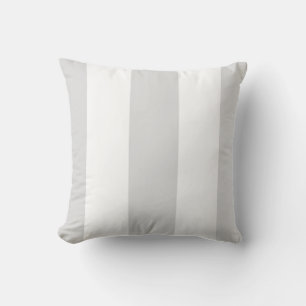 Coussin Gris Clair Blanc Énormes Rayures