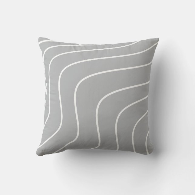 Coussin Gris clair et ondulation blanche (Verso)
