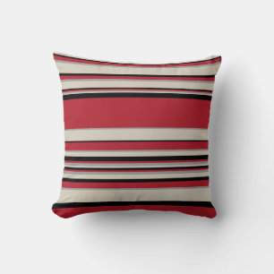 Coussin Gris complexes - Rouge, gris, noir et blanc os