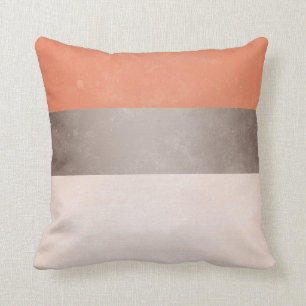 Coussin Gris de corail Grandes rayures