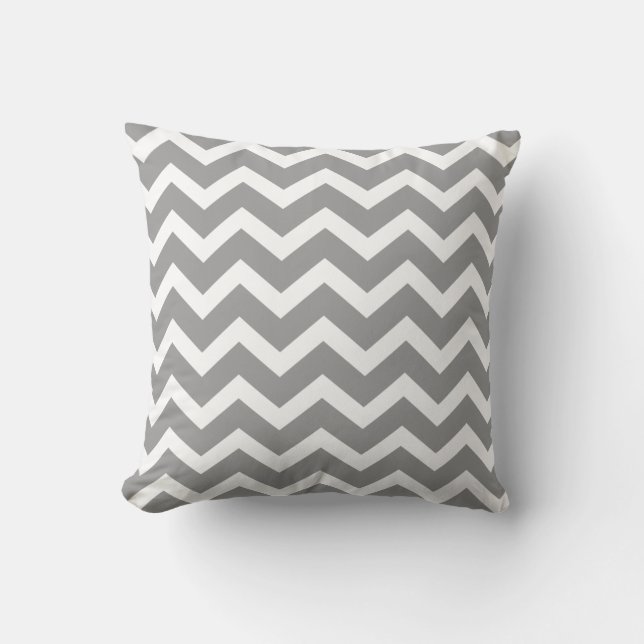 Coussin gris de rayure de Chevron (Recto)