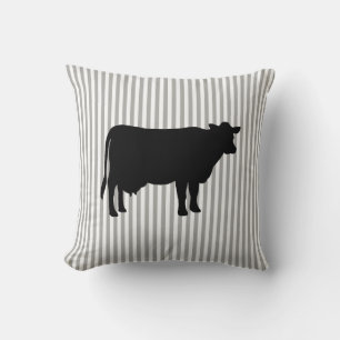 Coussin Gris de vache noire Farmhouse Jeu d'oreiller