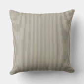 Coussin Gris et Beige Ticking Stripe (Verso)